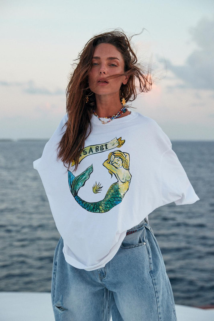 THE VERY OVERSIZED MERMAID TEE - WHITE