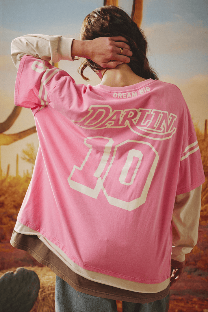 NEIGH SAYER LONG SLEEVE TEE - PINK
