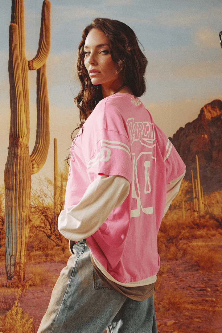 NEIGH SAYER LONG SLEEVE TEE - PINK