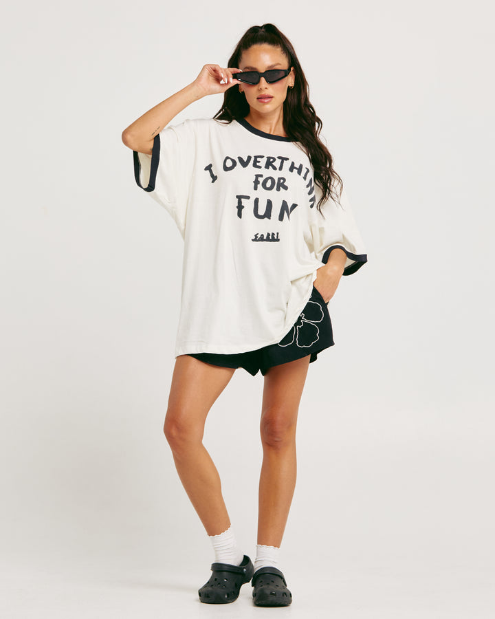 THE VERY OVERSIZED OVERTHINKER TEE - MARSHMALLOW