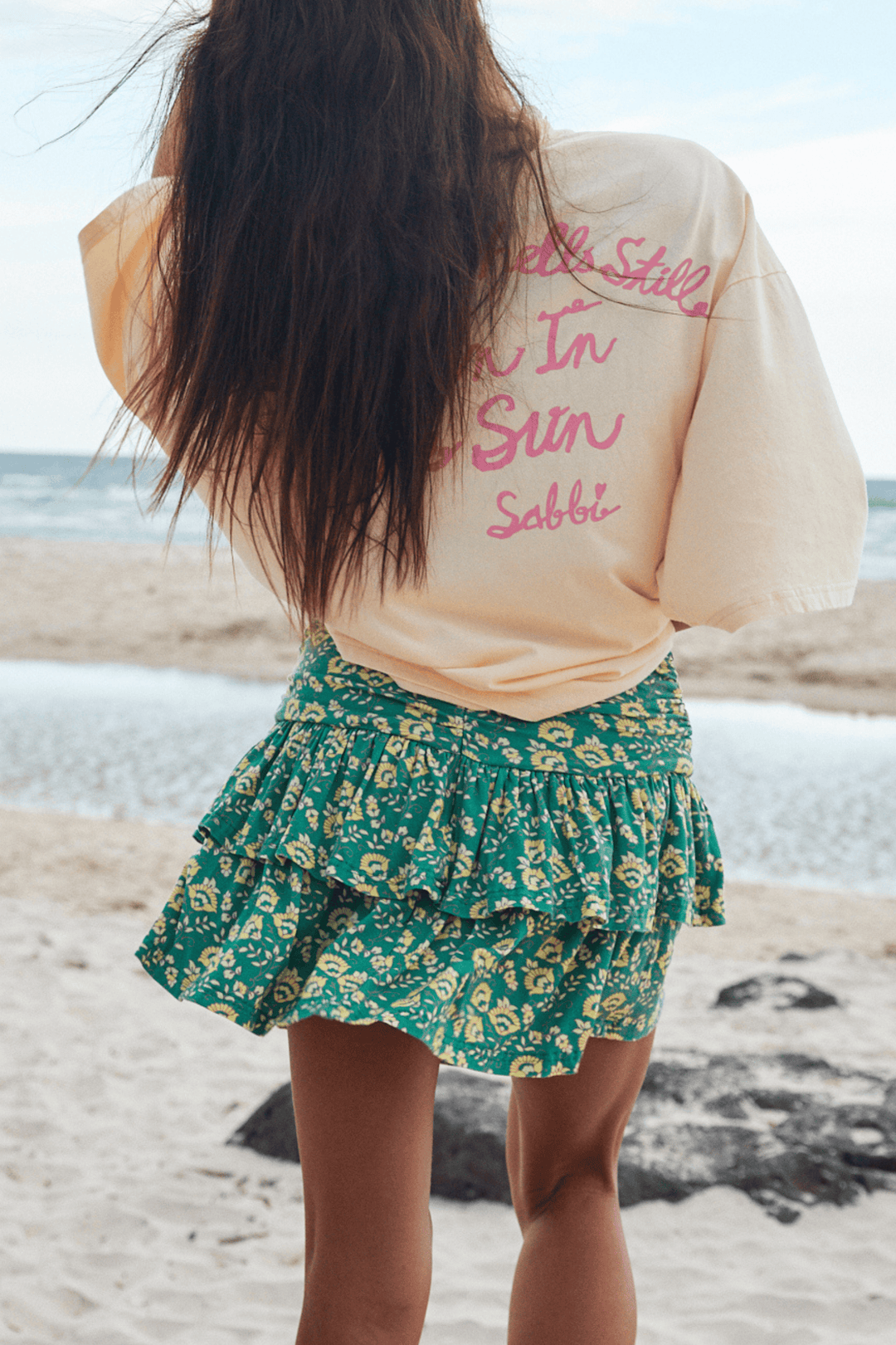 THE SEAS THE DAY RA-RA SKIRT -  GREEN