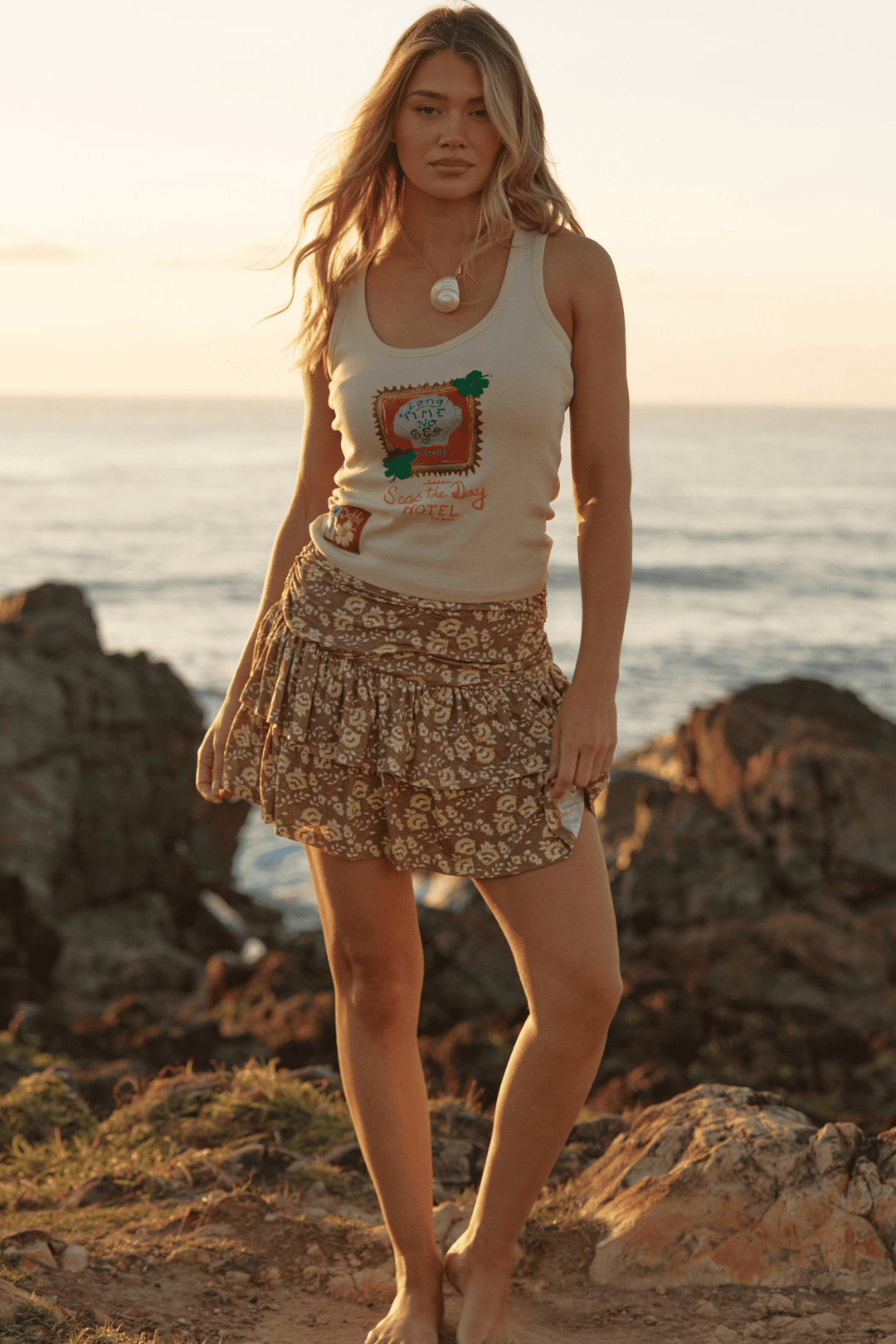 THE SEAS THE DAY RA-RA SKIRT - MOCHA