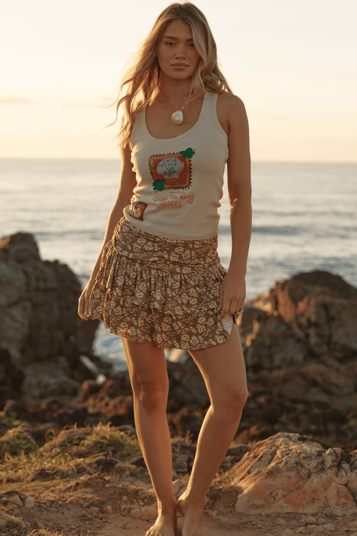 THE SEAS THE DAY RA-RA SKIRT - MOCHA