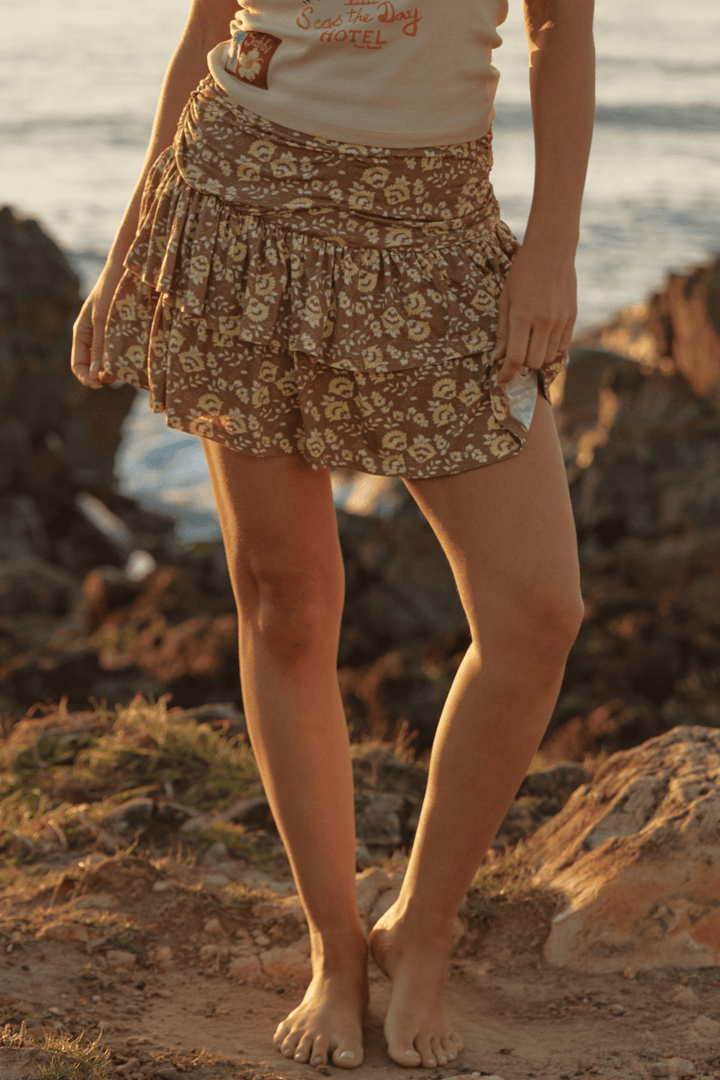 THE SEAS THE DAY RA-RA SKIRT - MOCHA
