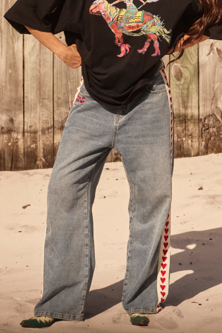 THE RAVING HEART DENIM JEANS
