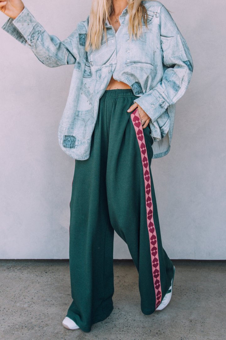 THE RAVING HEARTS PANTS - GREEN