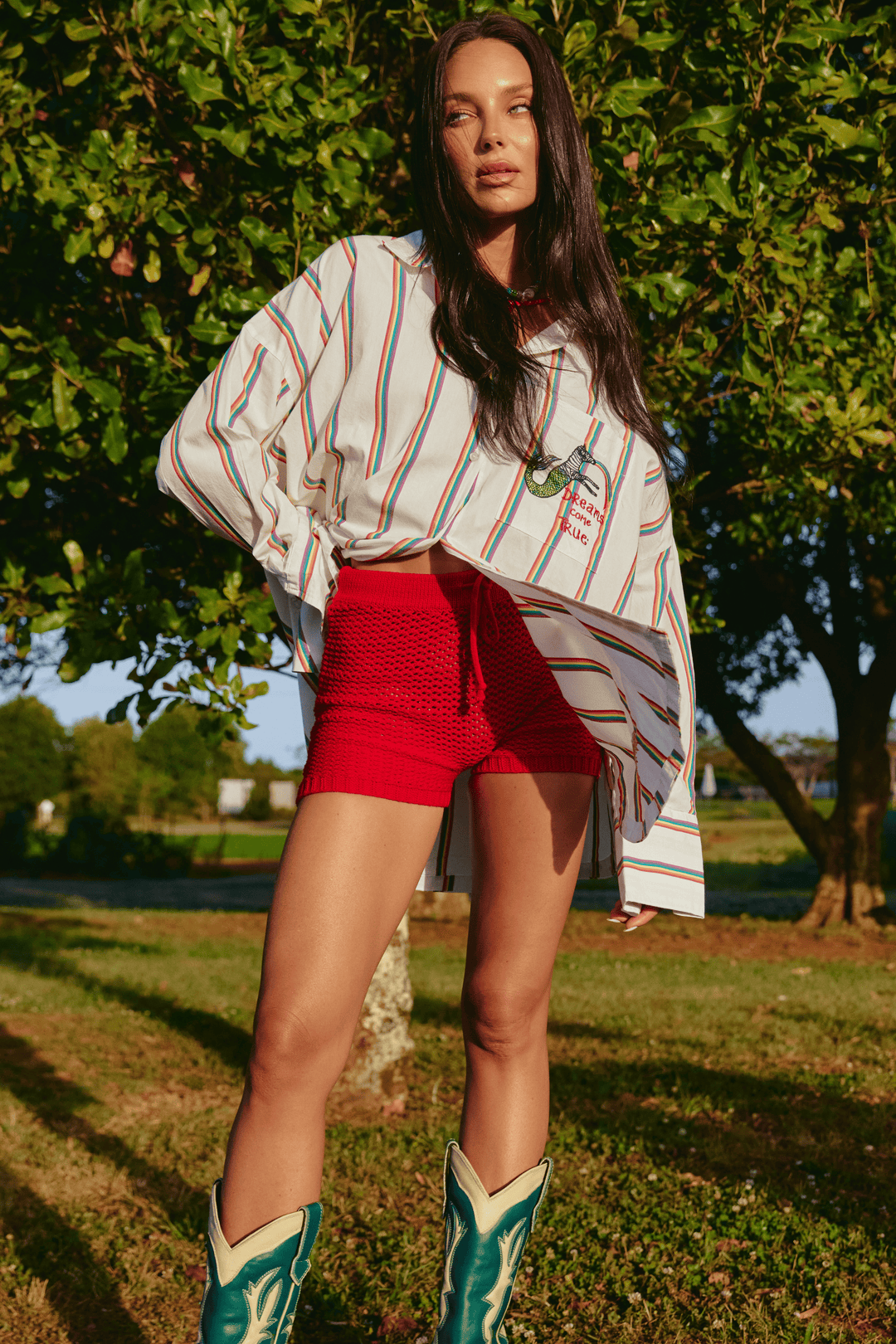 THE PLAIN KNIT BIKE SHORTS - RED