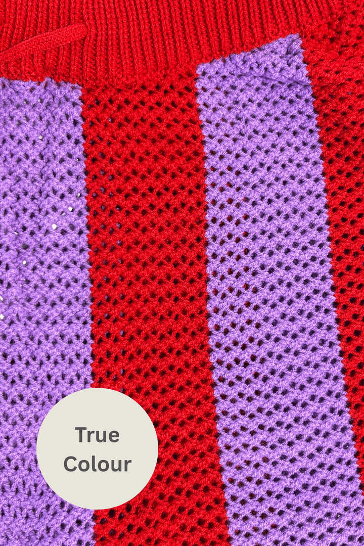 THE KNIT STRIPE BEACH PANTS - PURPLE STRIPE