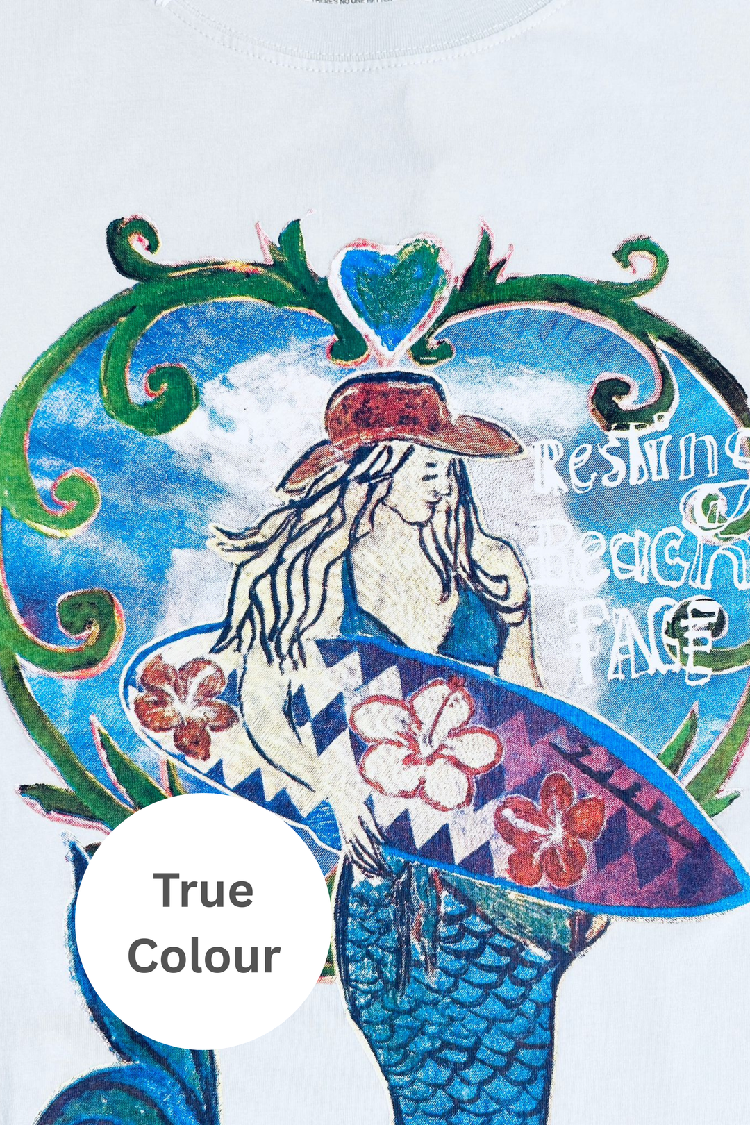 THE VERY OVERSIZED RESTING BEACH FACE TEE - SKY BLUE