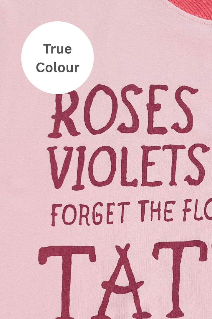 THE VERY OVERSIZED ROSES + TATTOOS TEE - PINK