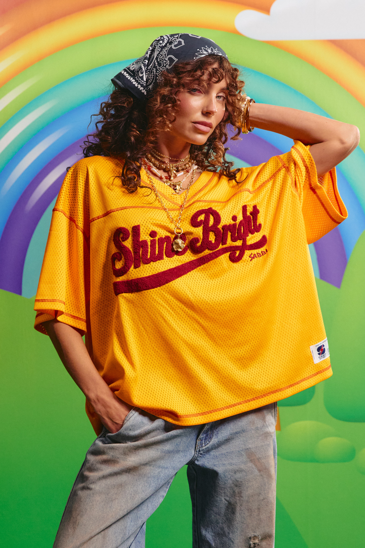 THE SHINE BRIGHT MESH TEE - YELLOW