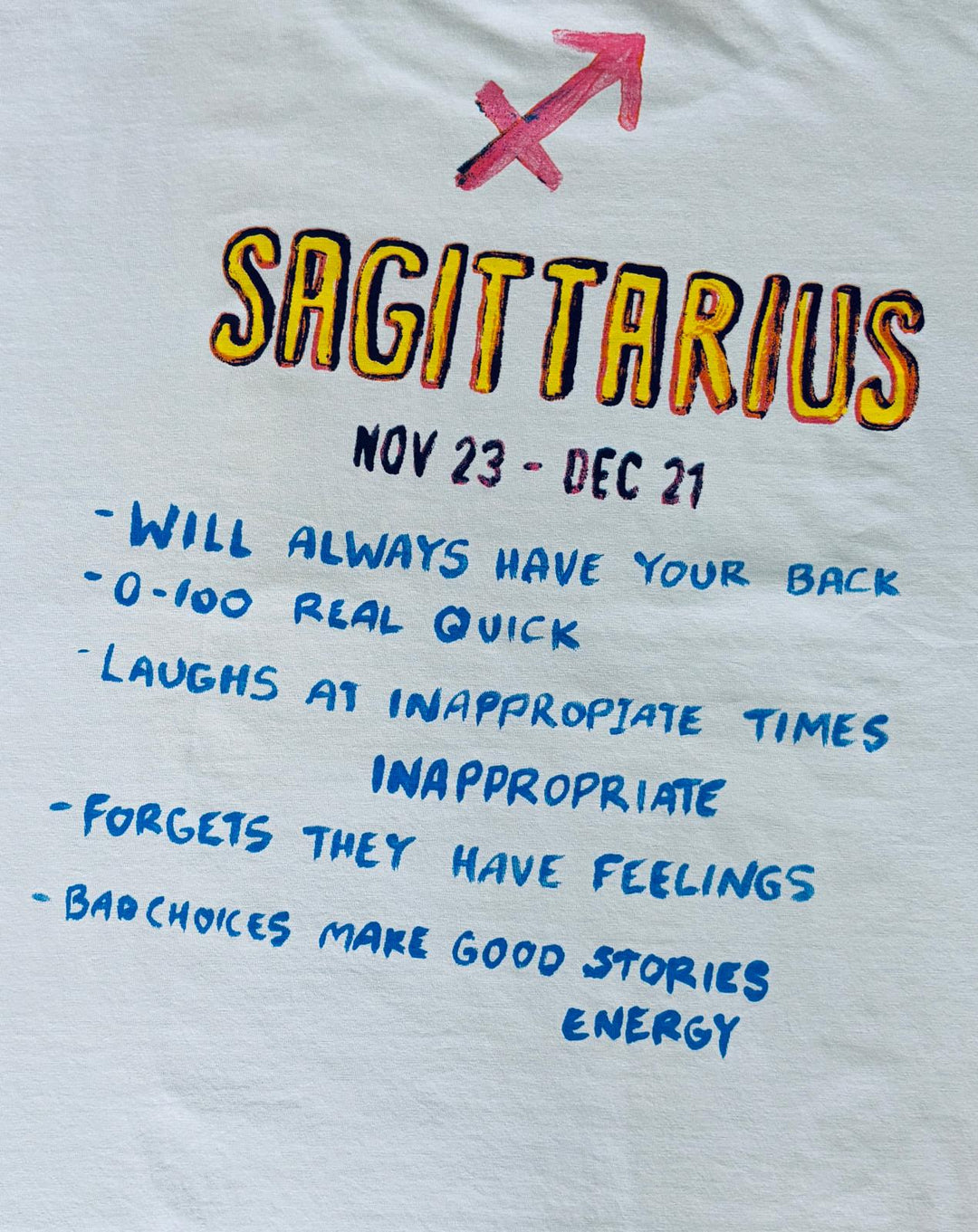 THE VERY OVERSIZED SAGITTARIUS TEE - LIGHT SKY BLUE