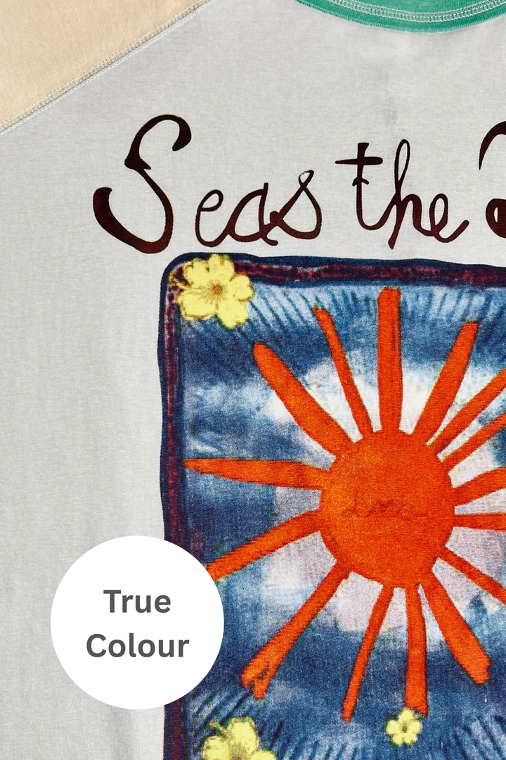 THE SEAS THE DAY RAGLAN TEE - SKY