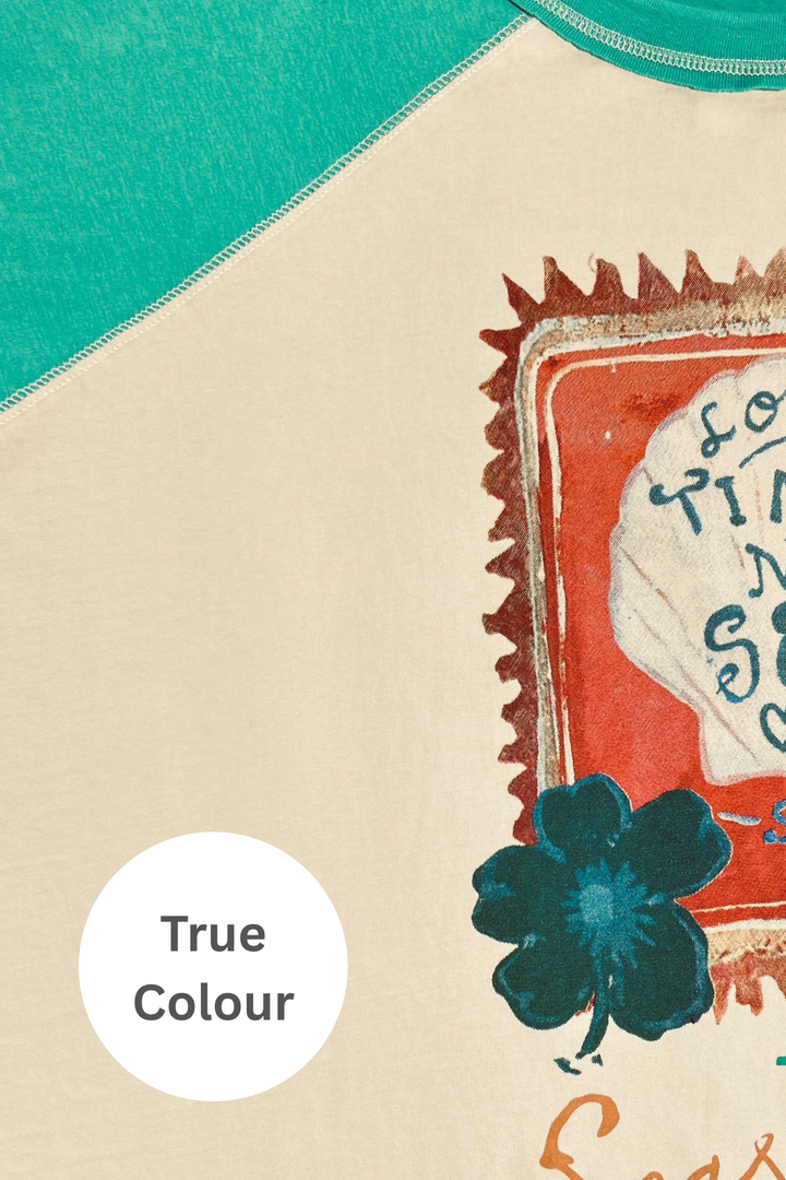 THE SEAS THE DAY RAGLAN TEE - GREEN