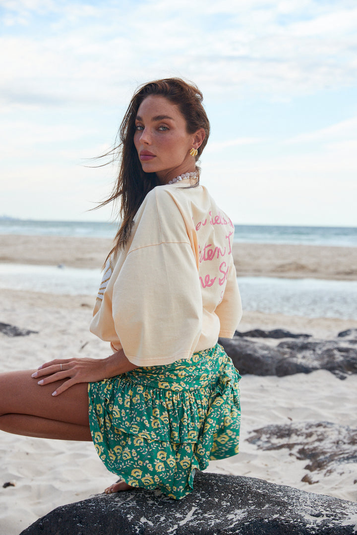 THE SEAS THE DAY RA-RA SKIRT -  GREEN