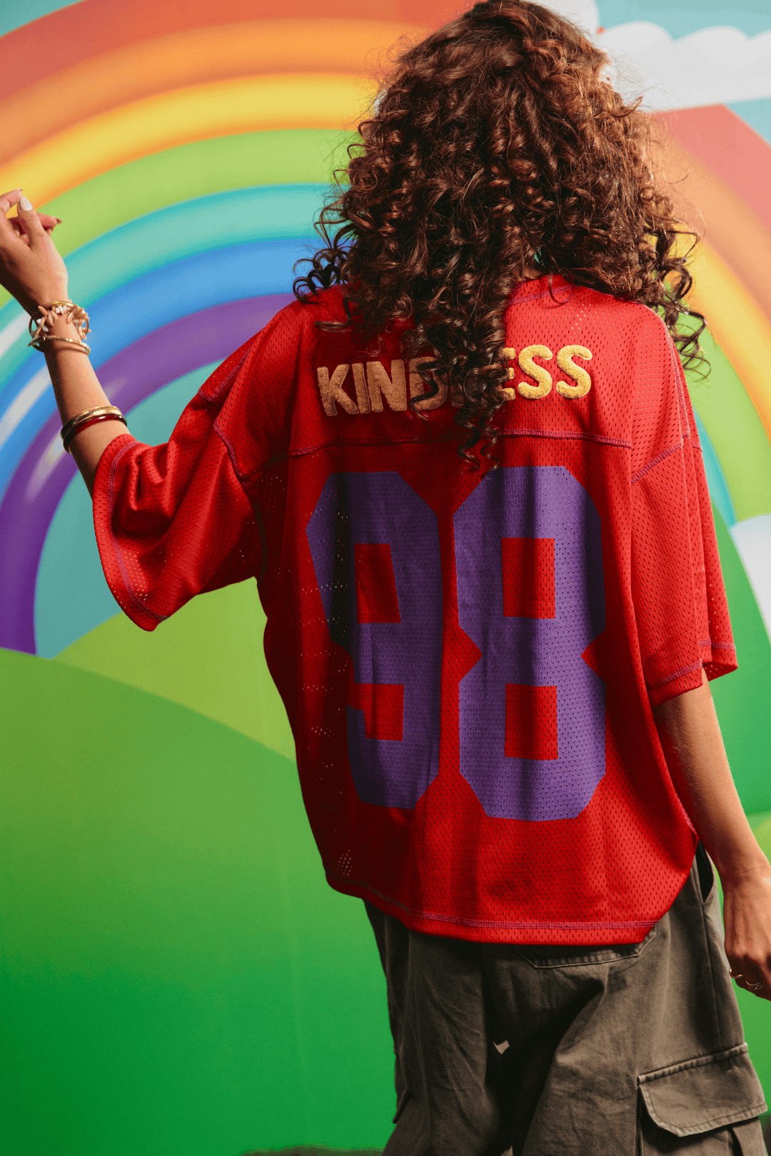 THE SHINE BRIGHT MESH TEE - RED