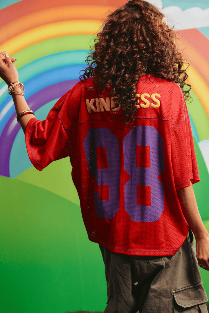 THE SHINE BRIGHT MESH TEE - RED