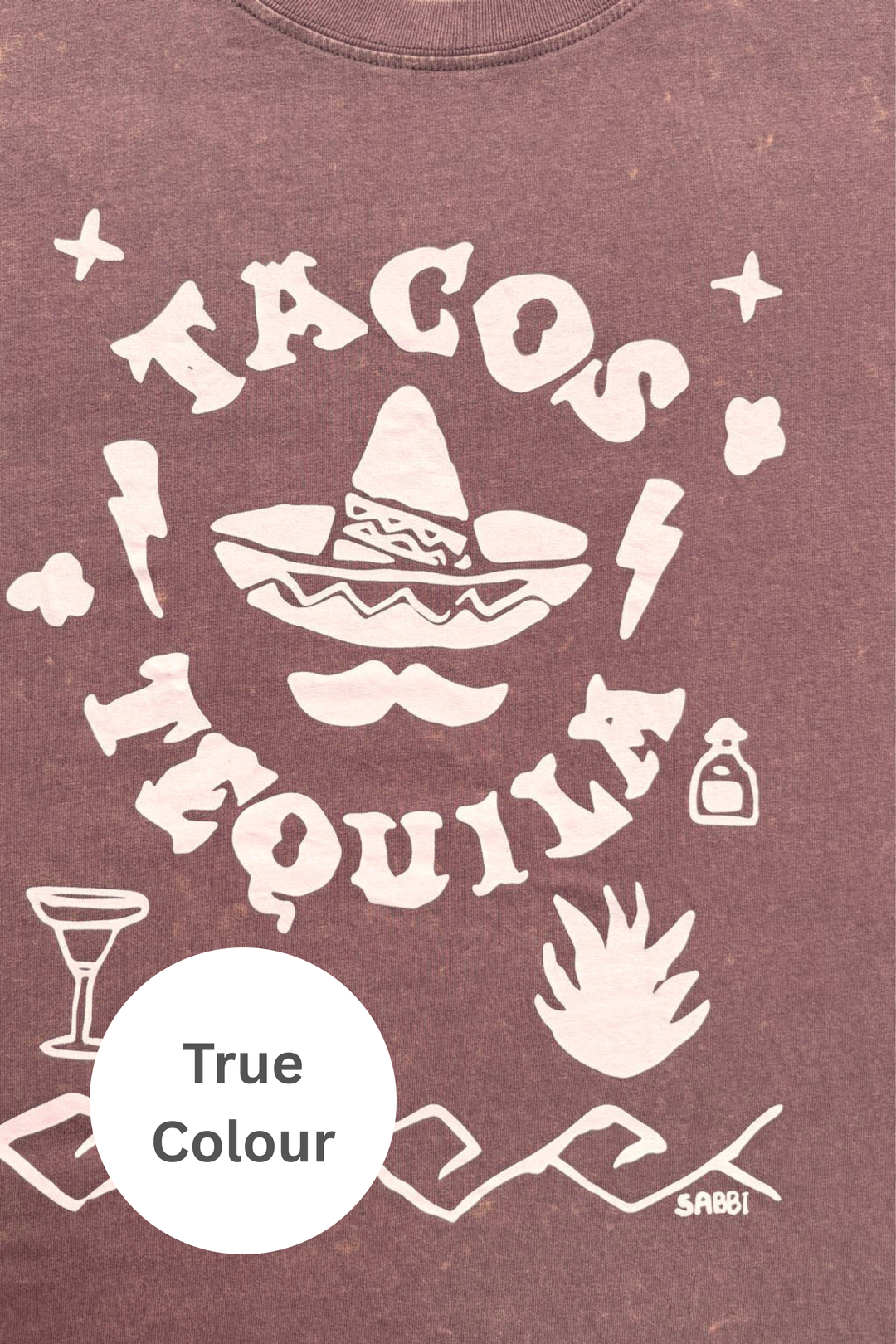 THE VERY OVERSIZED TACOS & TEQUILA TEE - COFFEE